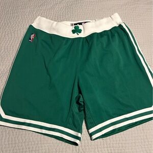 Adidas Green Celtics Shorts with White Accents